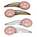 Carolines Treasures Checkerboard Pink Yellow Labrador Barrettes Hair Clips, Set of 4, 4PK BB1222HCS4